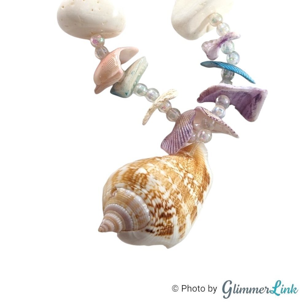 Conch Shell & Shell Chip Multicolor Pastel Beaded… - image 5